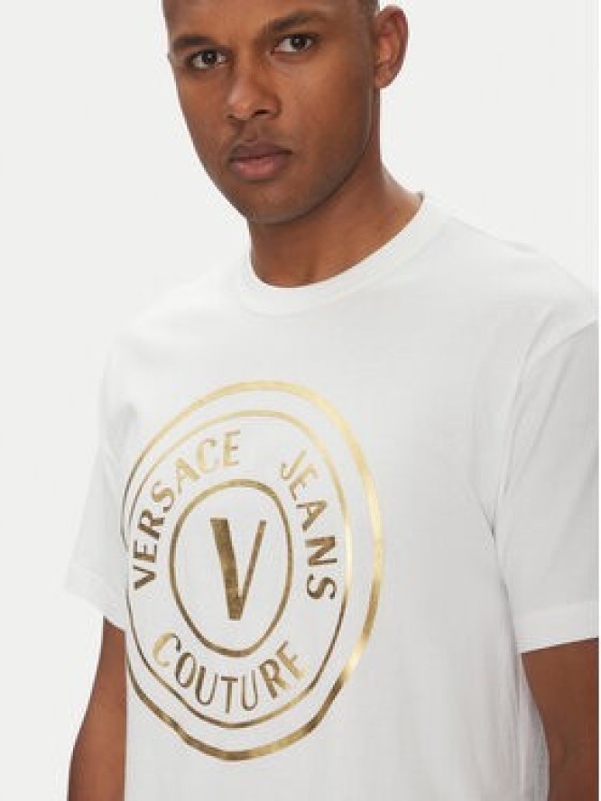 Versace Jeans Couture T-Shirt 78GAHT01 Biały Regular Fit
