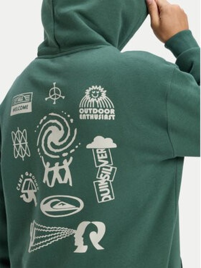 Quiksilver Bluza Salt Water Graphic EQYFT05126 Zielony Regular Fit