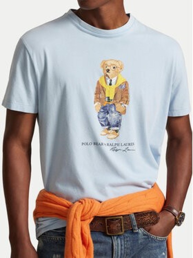 Polo Ralph Lauren T-Shirt 710P07347001 Błękitny Regular Fit