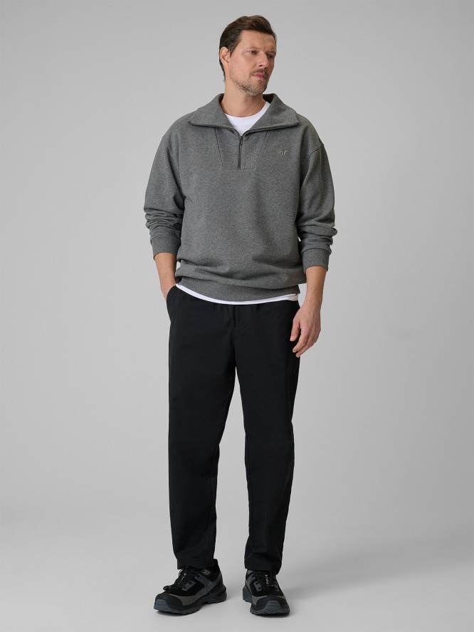 4F Bluza dresowa regular bez kaptura męska - szara L