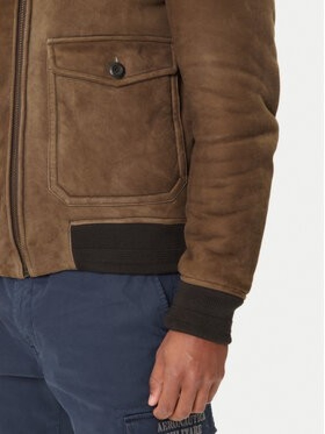 Aeronautica Militare Kurtka skórzana 252PN0163U100893 Brązowy Regular Fit