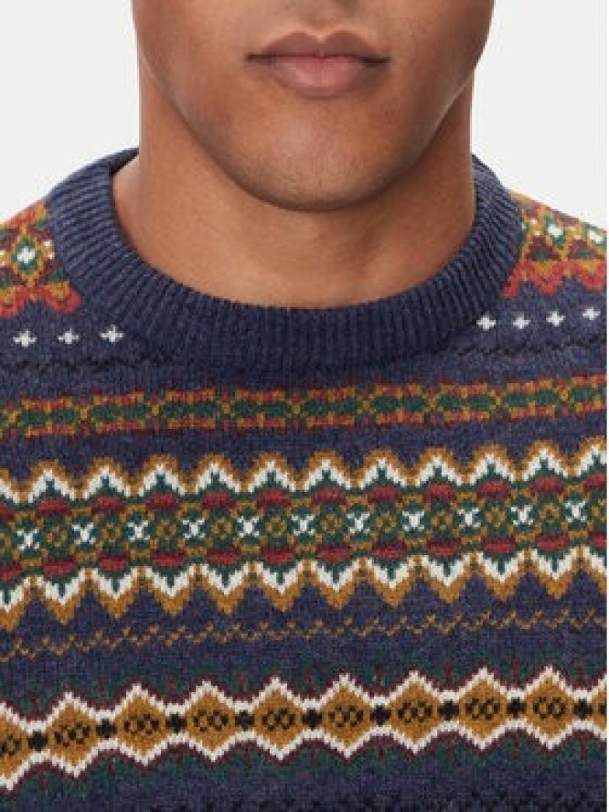 Barbour Sweter Case Fair MKN1027NY72 Granatowy Regular Fit