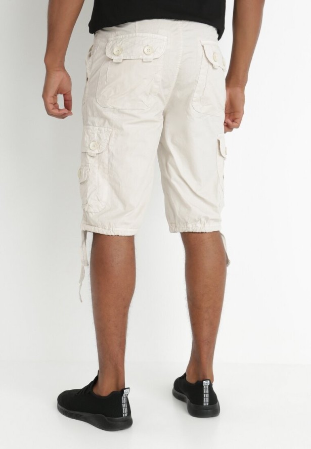 Jasnobeżowe Szorty z Bawełny Achadina