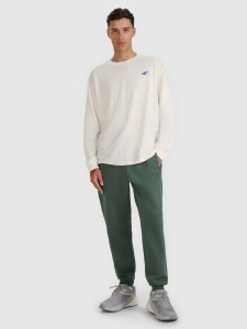 4F Spodnie dresowe joggery męskie - oliwkowe/khaki M