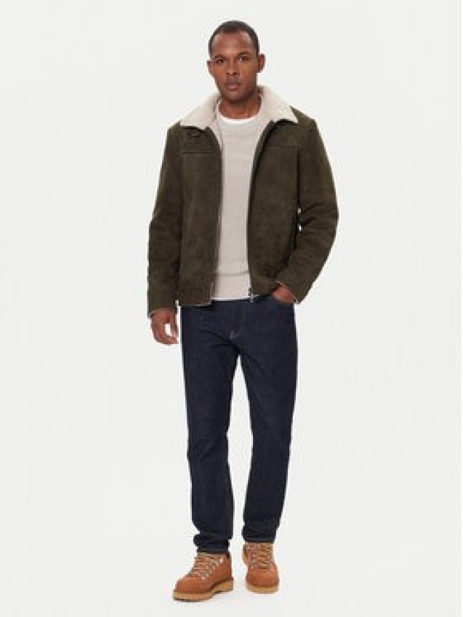 Milestone Kurtka skórzana Camino 531624 21315 Zielony Regular Fit