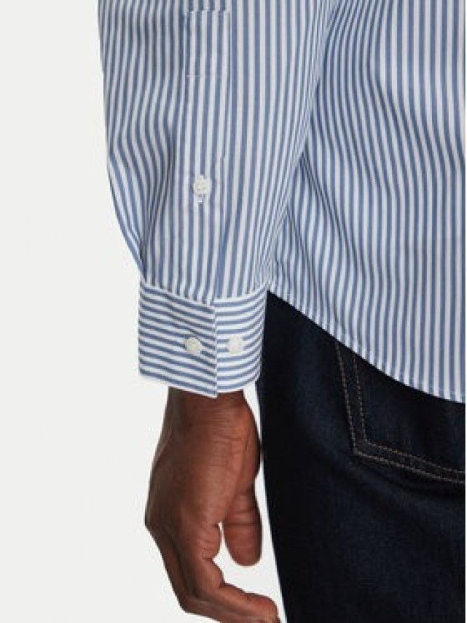 Calvin Klein Koszula Poplin Stripe L/S Shirt K10K114445 Niebieski Regular Fit