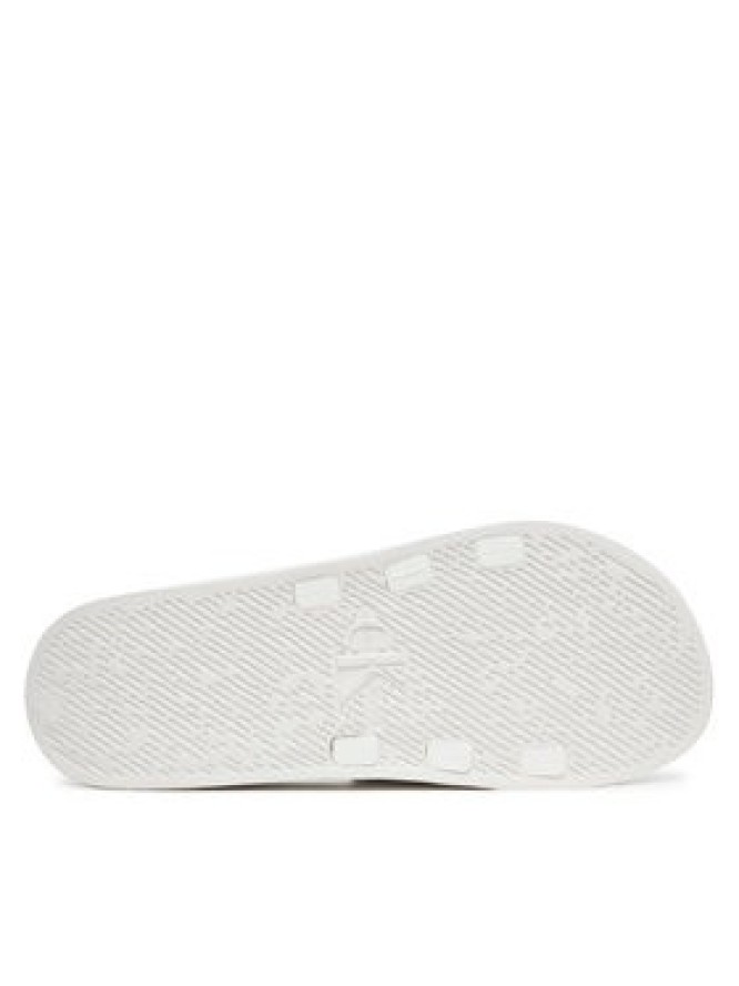 Calvin Klein Jeans Klapki Slide Rubber Neoprene Monologo YM0YM00361 Biały