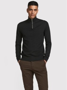 Jack & Jones Sweter Emil 12189339 Czarny Regular Fit