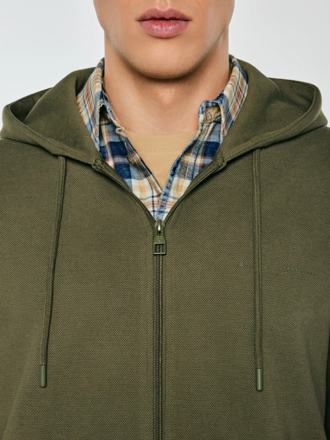 Bluza męska rozpinana z kapturem khaki Wladorh 303