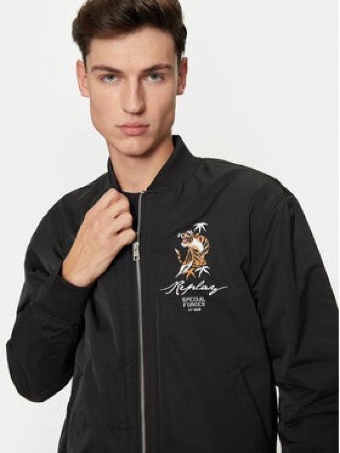 REPLAY Kurtka przejściowa M8430 .000.84880 Czarny Regular Fit