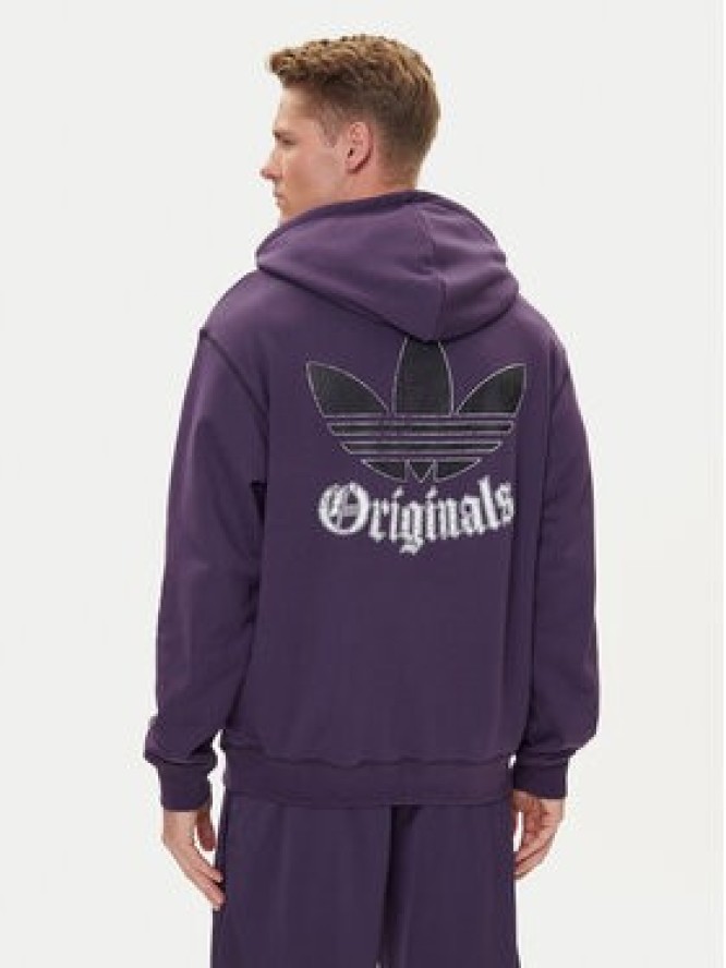 adidas Bluza Distressed Graphic JY2729 Fioletowy Loose Fit