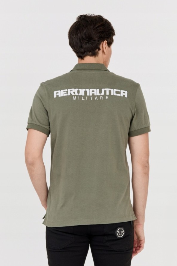 AERONAUTICA MILITARE Męska zielona koszulka polo, Rozmiar 3XL