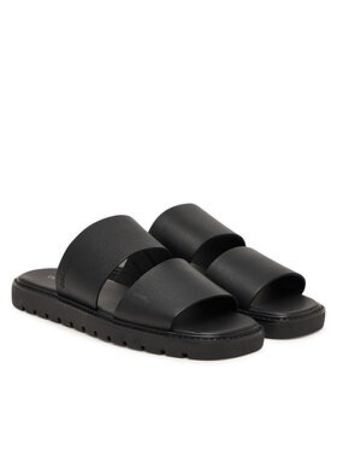 Calvin Klein Klapki Sq Molded Sandal Db Lth HM0HM02234 Czarny