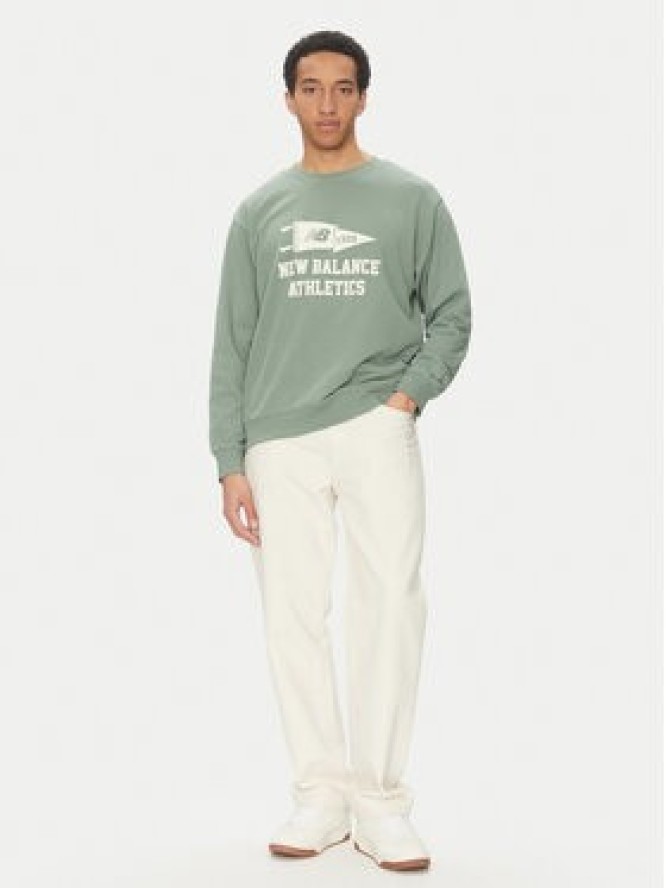 New Balance Bluza MT51929DKJ Zielony Relaxed Fit