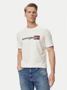 Tommy Jeans T-Shirt Entry Dna DM0DM23406 Biały Regular Fit