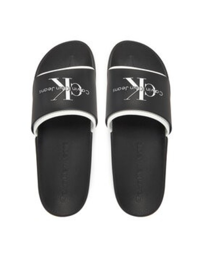 Calvin Klein Jeans Klapki Slide Rubber Neoprene Monologo YM0YM00361 Czarny