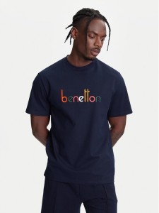 United Colors Of Benetton T-Shirt 3MI6U109O Granatowy Oversize