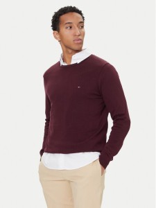 Tommy Hilfiger Sweter Essential Ssnl MW0MW39999 Bordowy Regular Fit