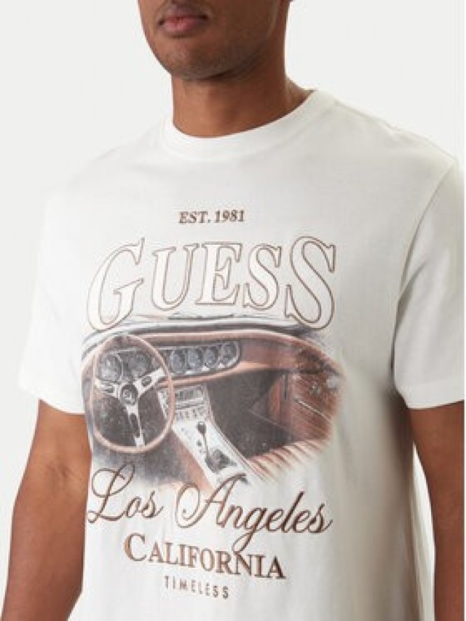 Guess T-Shirt M6RI13 K8FQ4 Écru Regular Fit