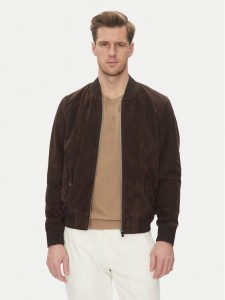 Serge Pariente Kurtka skórzana M888 Brązowy Regular Fit
