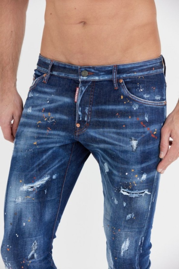 DSQUARED2 Granatowe męskie jeansy sexy twist jean, Rozmiar 52
