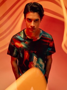 4F T-shirt regular z nadrukiem męski - multikolor XL
