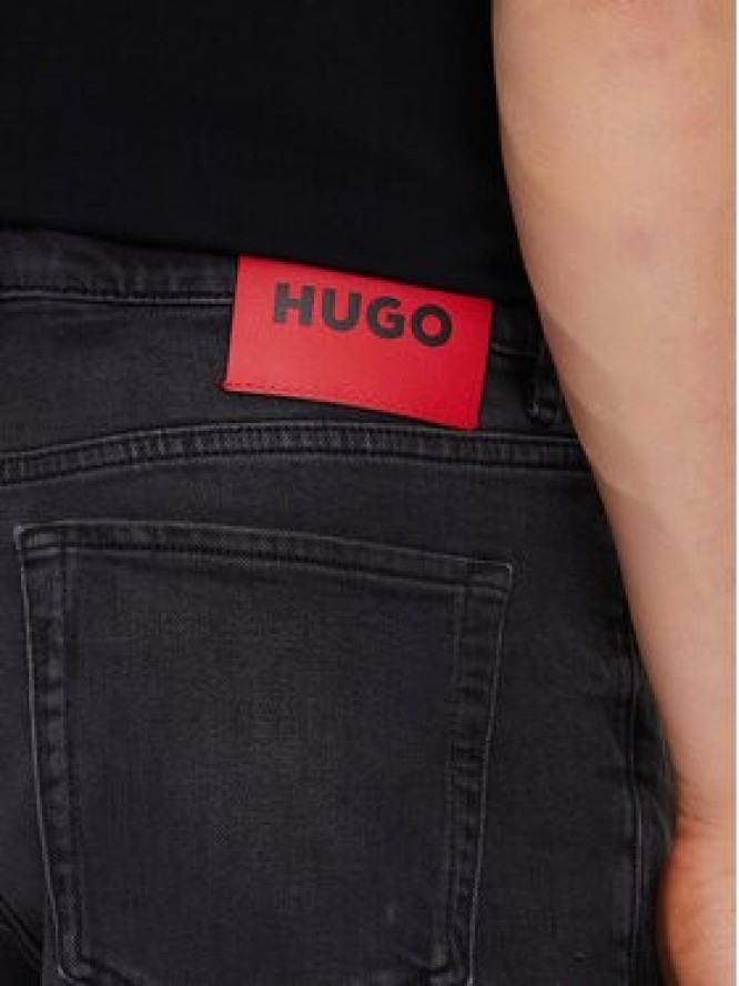 HUGO Szorty jeansowe 50539932 Czarny Slim Fit