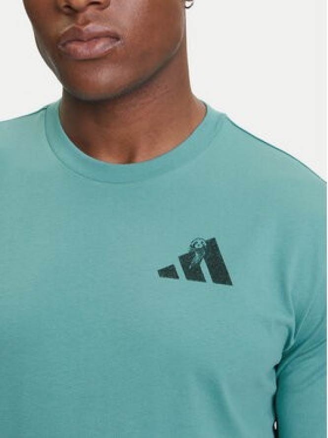 adidas T-Shirt Yay Sports Verbiage Graphic JY1830 Turkusowy Regular Fit