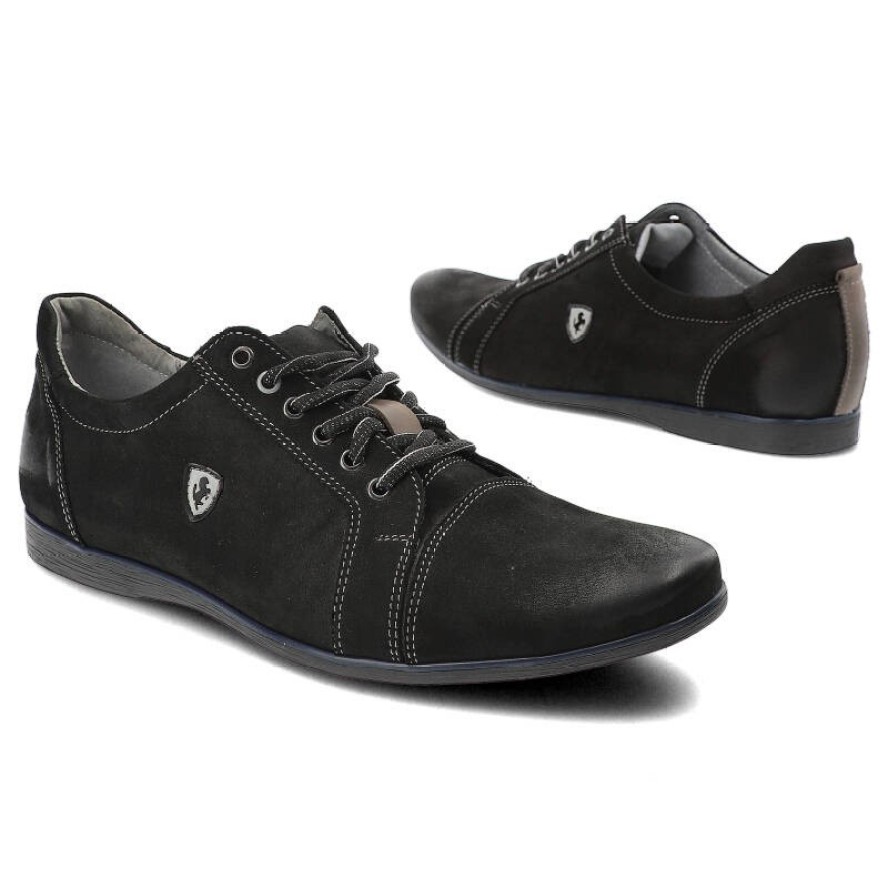 Czarne Półbuty Avanti Stylowe Obuwie Męskie