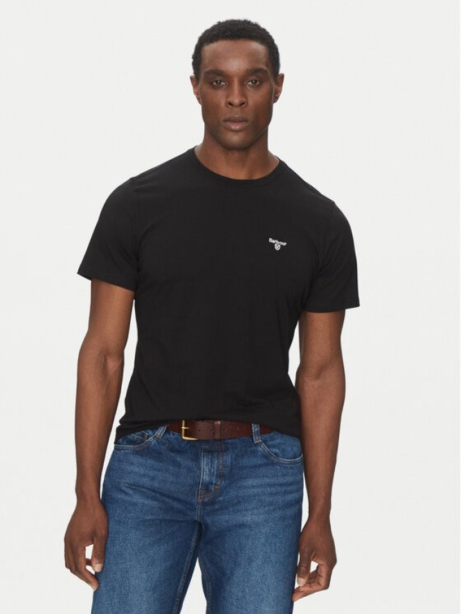 Barbour T-Shirt Essential Sports MTS0331BK31 Czarny Tailored Fit