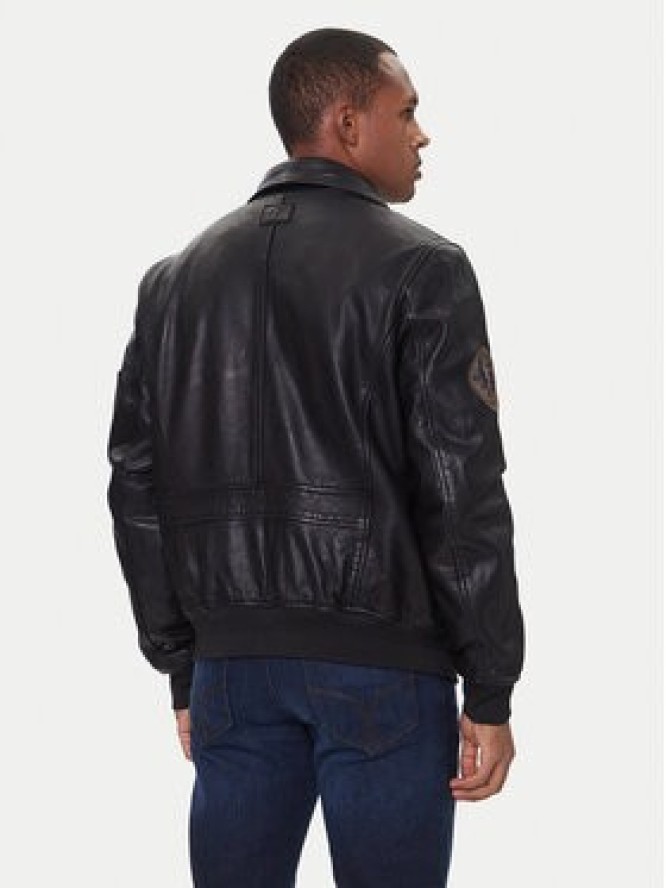 Milestone Kurtka skórzana Tom 531041 21070 Czarny Regular Fit