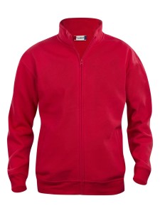 clique Basic Cardigan Junior z dzianiny — czerwony, suwak SBS w kolorze – red