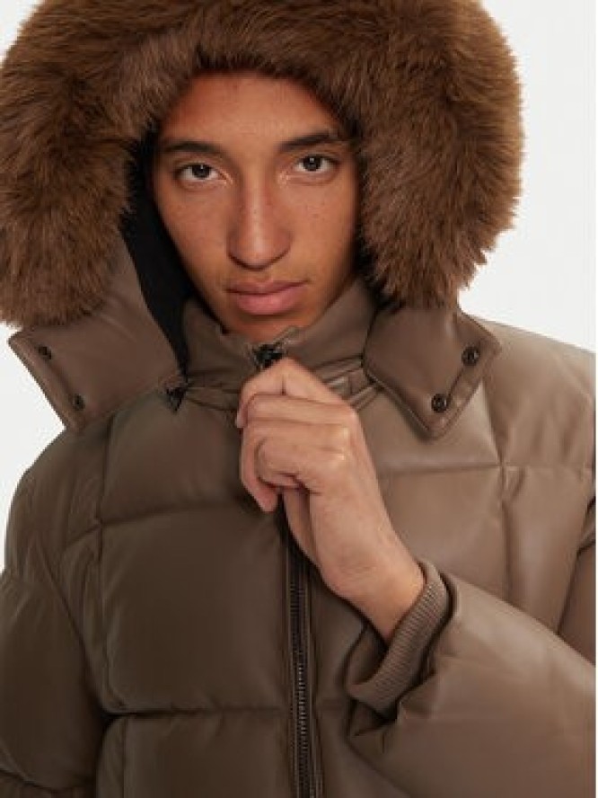 Guess Kurtka z imitacji skóry M4BL33 WGJB0 Brązowy Regular Fit