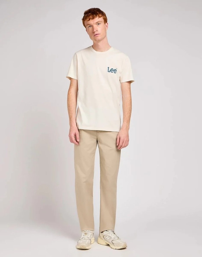 MESKIE SPODNIE MATERIALOWE LEE REGULAR CHINO STONE 112342929
