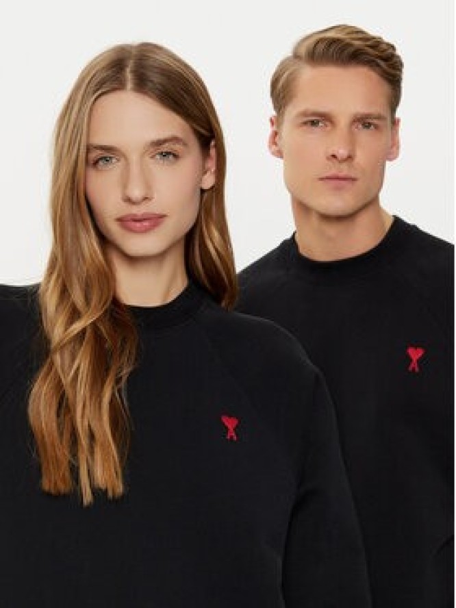 AMI Paris Bluza BFUSW005.747 Czarny Regular Fit