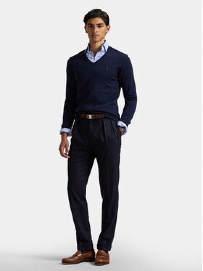 Polo Ralph Lauren Sweter 710946142001 Granatowy Slim Fit