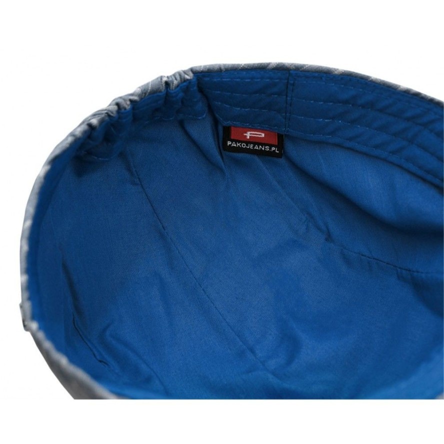 Lekki, Męski Kaszkiet Bawełniany - Pako Jeans - w Kratkę, Niebieski