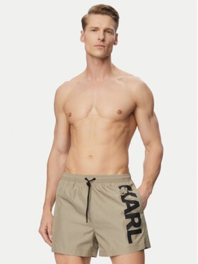 KARL LAGERFELD Szorty kąpielowe A1M46013 Beżowy Regular Fit