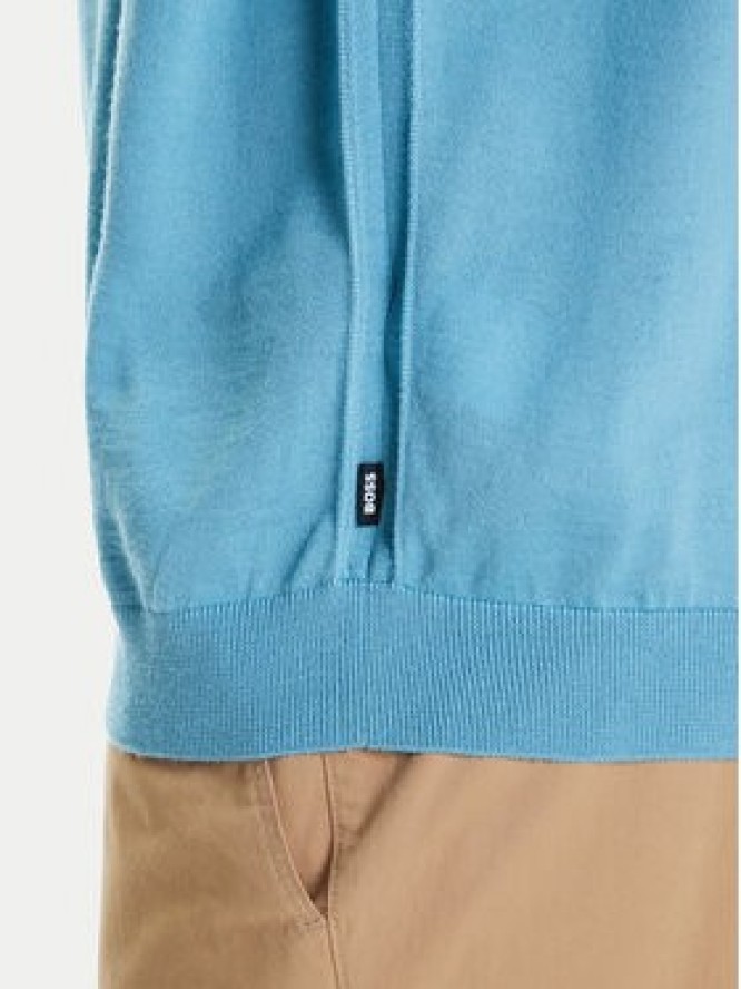 BOSS Sweter Leno-P 50468239 Błękitny Slim Fit
