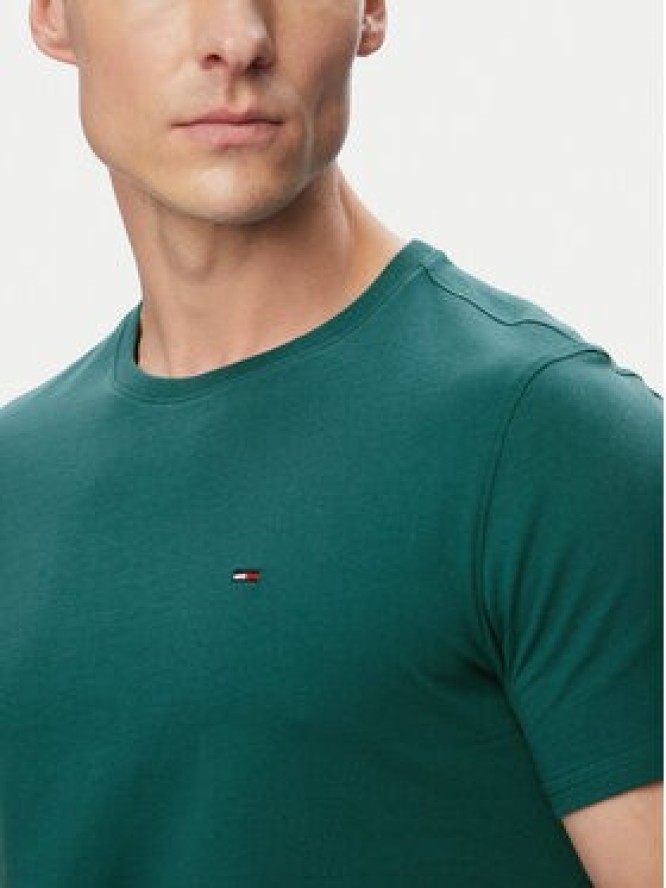 Tommy Jeans T-Shirt DM0DM04411 Zielony ciemny Slim Fit