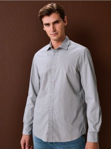 Koszula z długim rękawem we wzory - szary