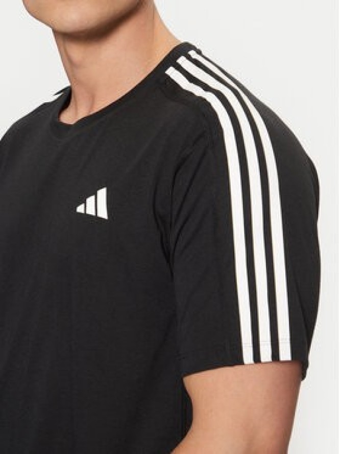 adidas Koszulka techniczna Own the Run 3-Stripes IQ3834 Czarny Regular Fit