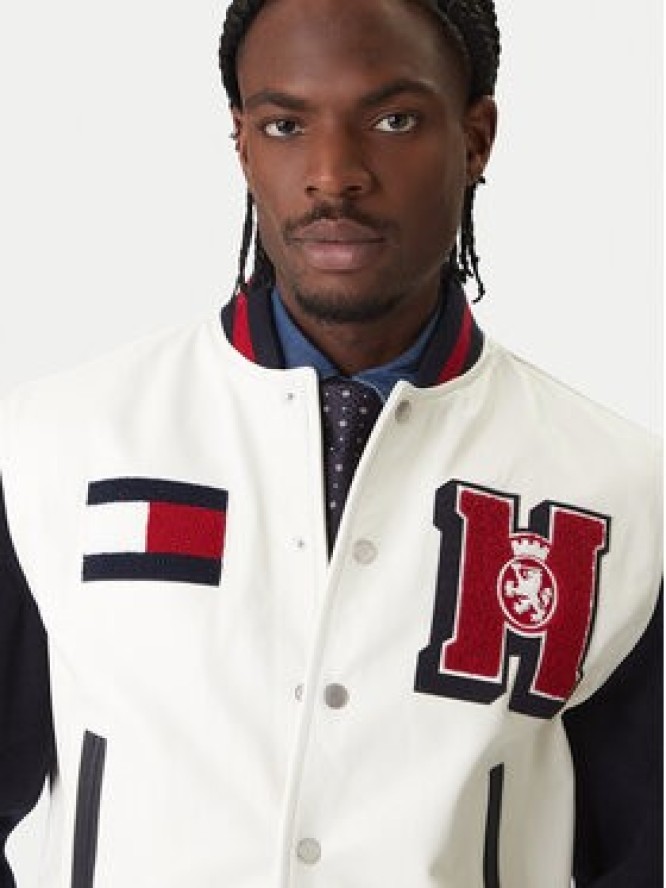 Tommy Hilfiger Kurtka bomber Varsity MW0MW41866 Écru Regular Fit