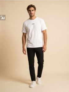 Bawełniana koszulka comfort z napisem New York - biały