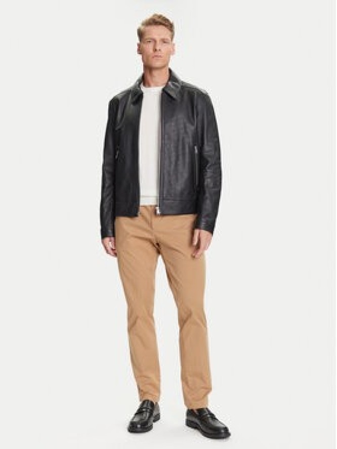 BOSS Kurtka skórzana H-Mapson4 50543214 Czarny Regular Fit