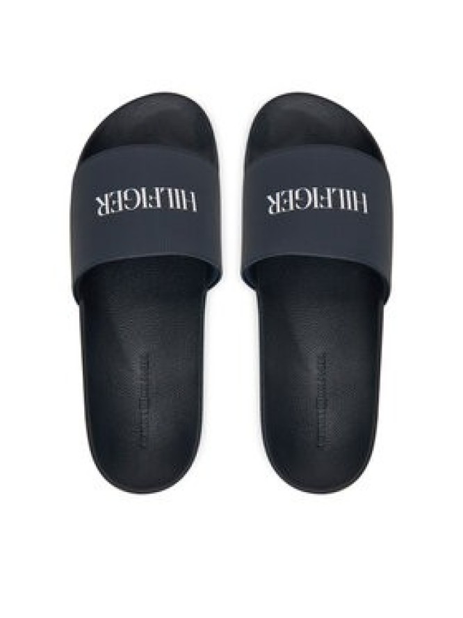 Tommy Hilfiger Klapki Hilfiger Print Tumble Pool Slide FM0FM05505 Granatowy
