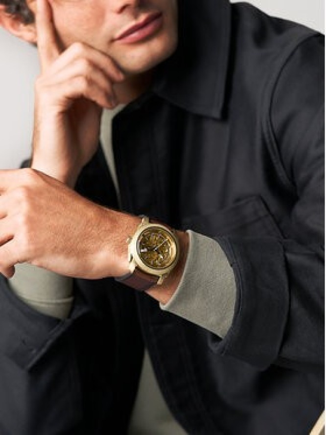 Fossil Zegarek Machine ME3278 Brązowy