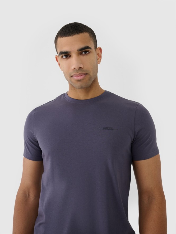 4F T-shirt regular gładki męski - szary XXL