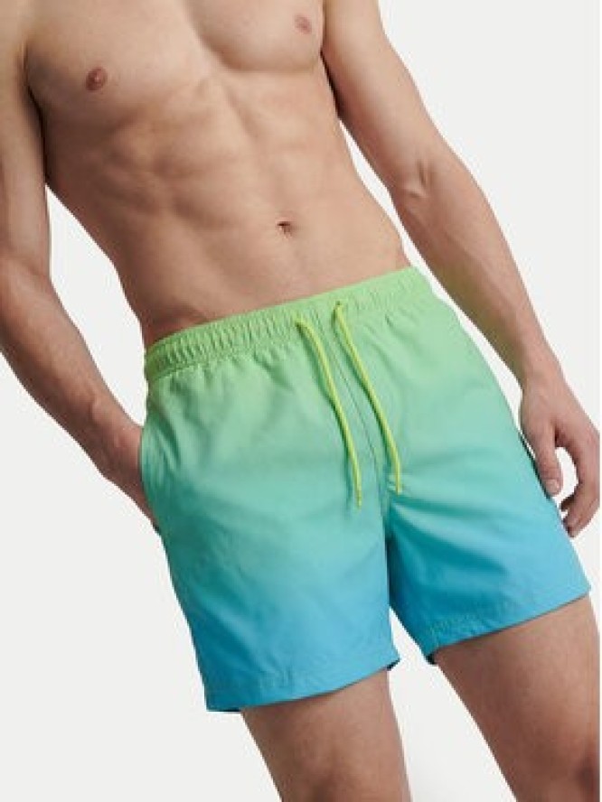 Jack & Jones Szorty kąpielowe Maui Horizon 12291438 Zielony Regular Fit