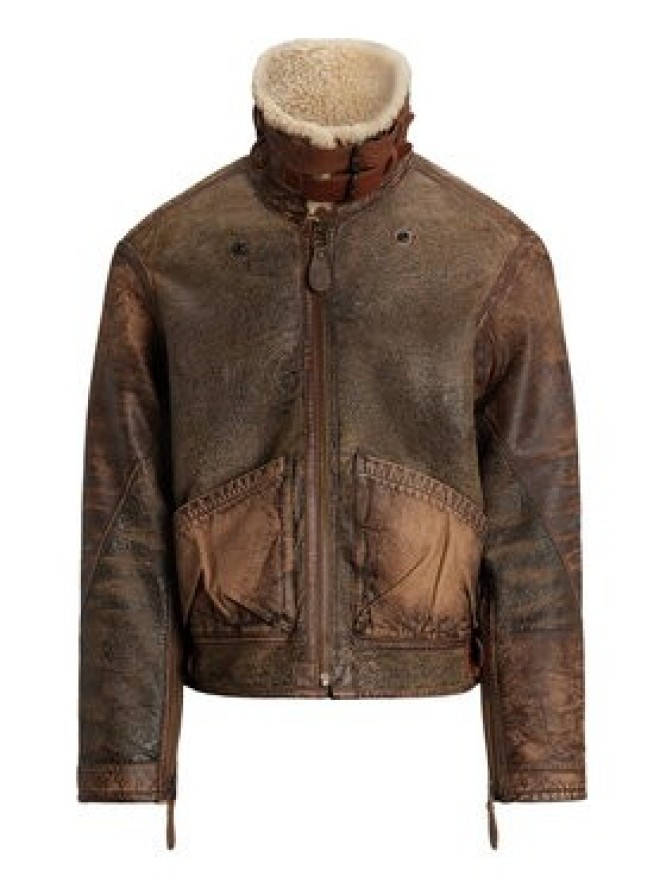 Polo Ralph Lauren Kurtka skórzana 710939176001 Brązowy Regular Fit